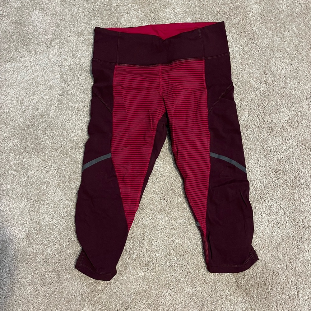 Maroon and pink lululemon size 4
